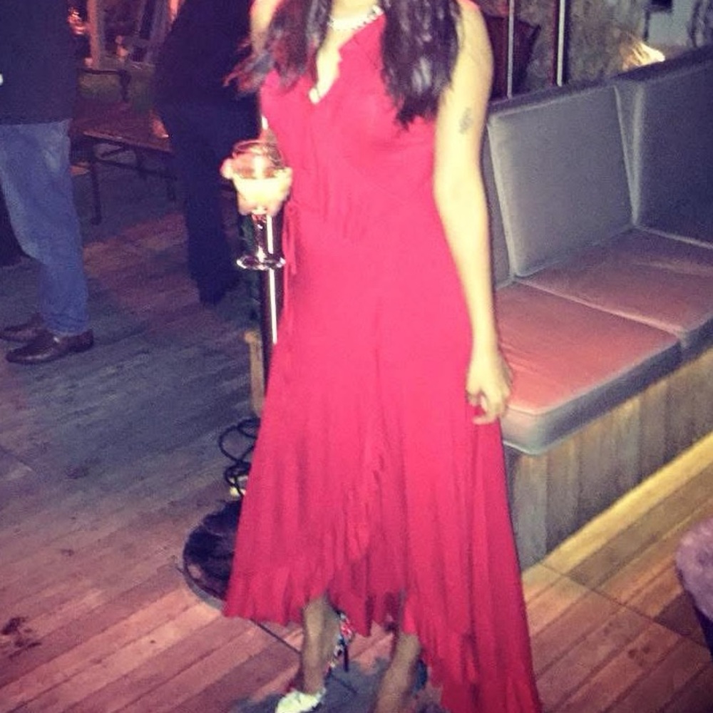 Felicity & Coco Vibrant Red Asymmetrical Dress